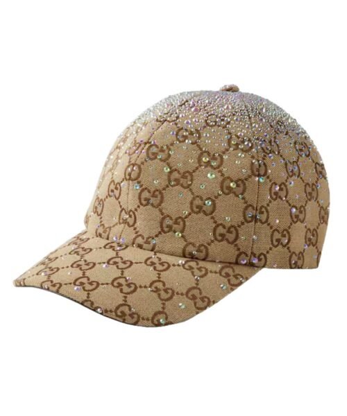Canvas-Baseballkappe mit Kristallen