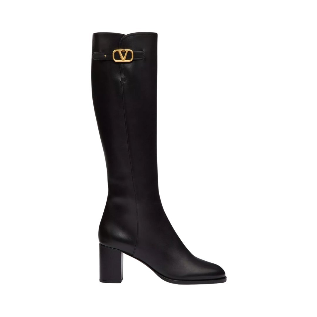 Vlogo Signatur Kalbsleder Stiefel Schwarz 70cm