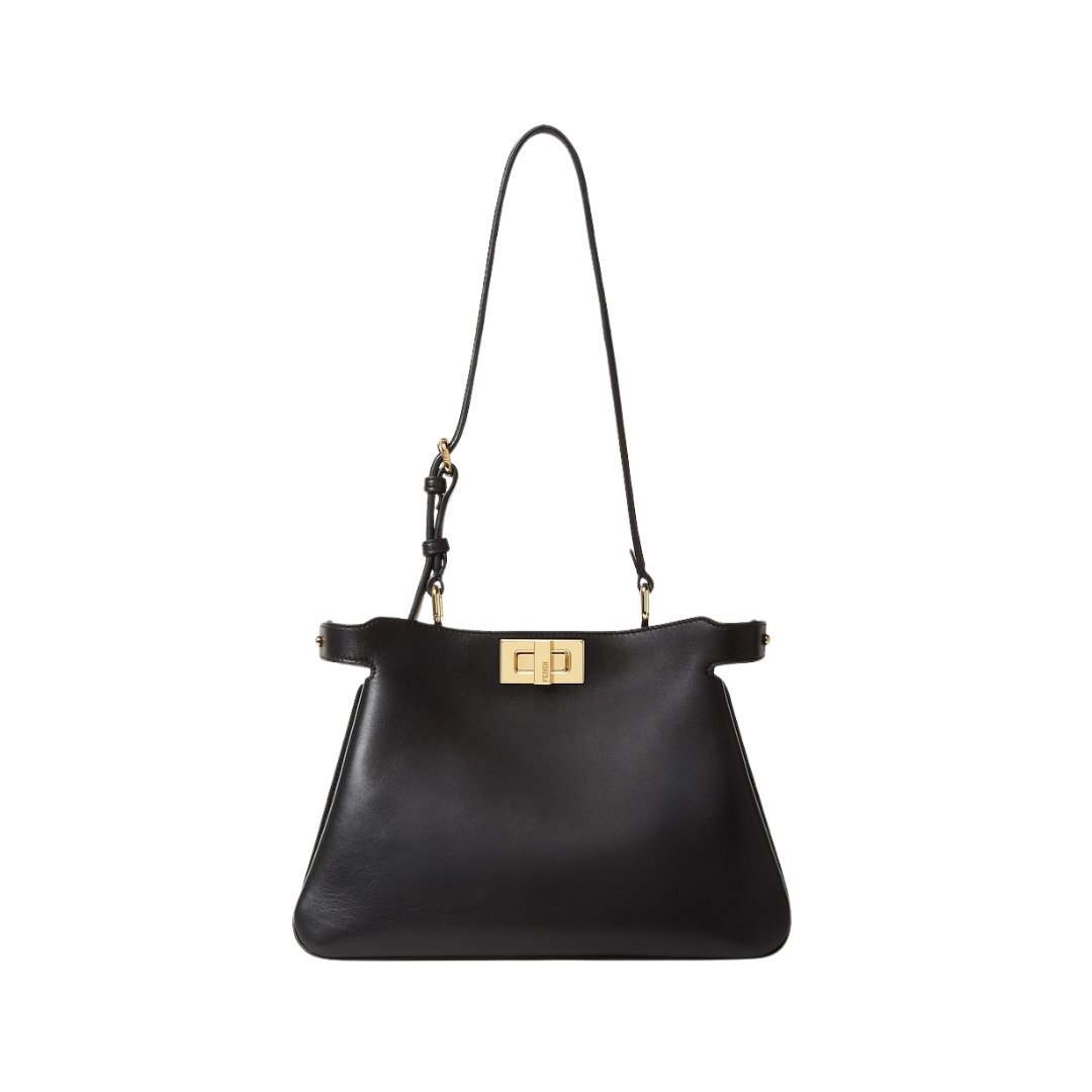 Tasche aus schwarzem Leder 19cm