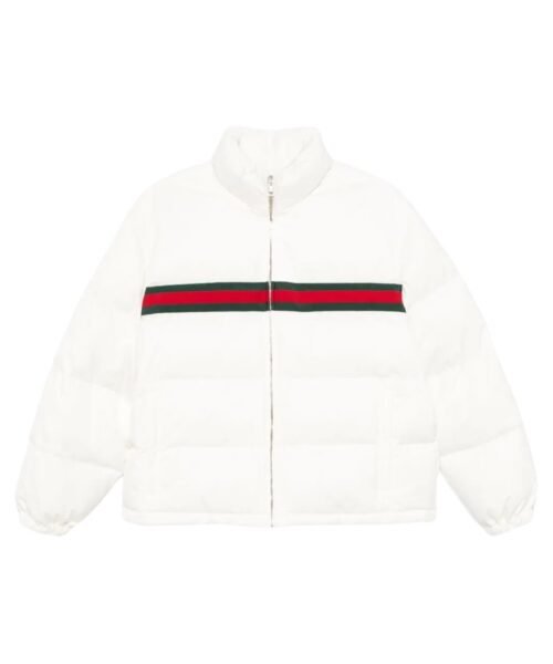 Twill-Daunenjacke Wei?