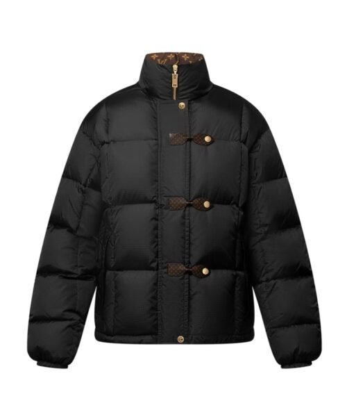 Daunenjacke Schwarz/Braun
