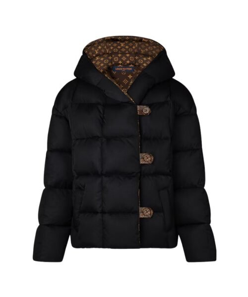 Daunenjacke Schwarz/Braun