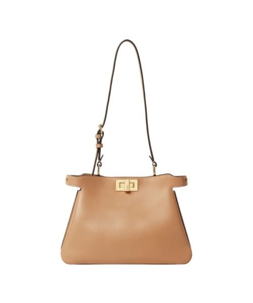 Tasche aus Leder in Cappuccino-Farbe 19cm