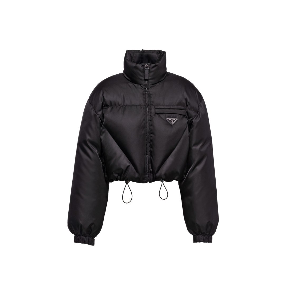 Gabardine Daunenjacke Schwarz