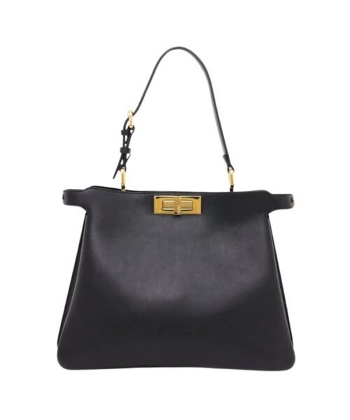 Schwarze Ledertasche 25.5cm