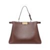 Dunkelbraune Ledertasche 28cm