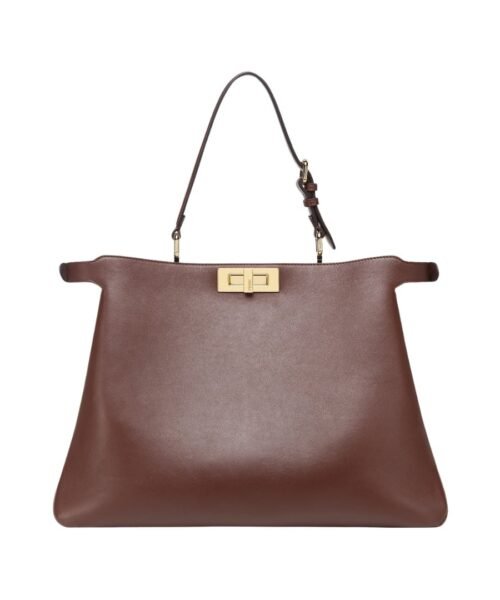 Dunkelbraune Ledertasche 28cm