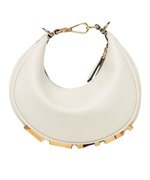 Mini weiße Ledertasche 13cm