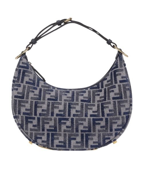 Ledertasche aus dunkelblauer FF-Chenille  24.5cm