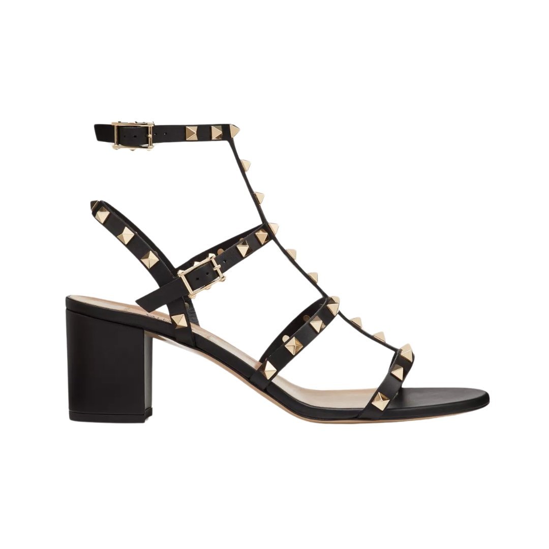 Rockstud Kalbsleder Fessel Schwarz 60cm