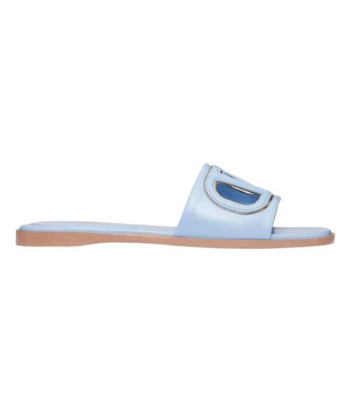 Vlogo Cut-Out Kalbsleder Azur/Antikes Messing
