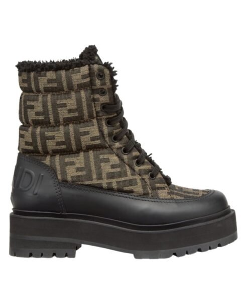 schwarzem Leder und Stoff mit FF-Muster 3 cm