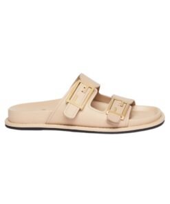 Sandaletten aus beigem Leder