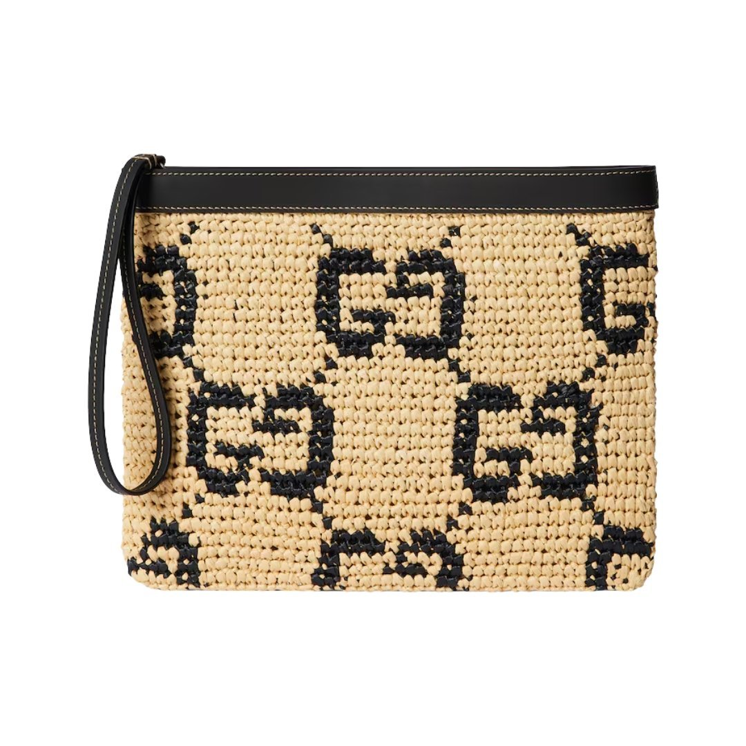 Clutch Natur/Schwarz 29 cm