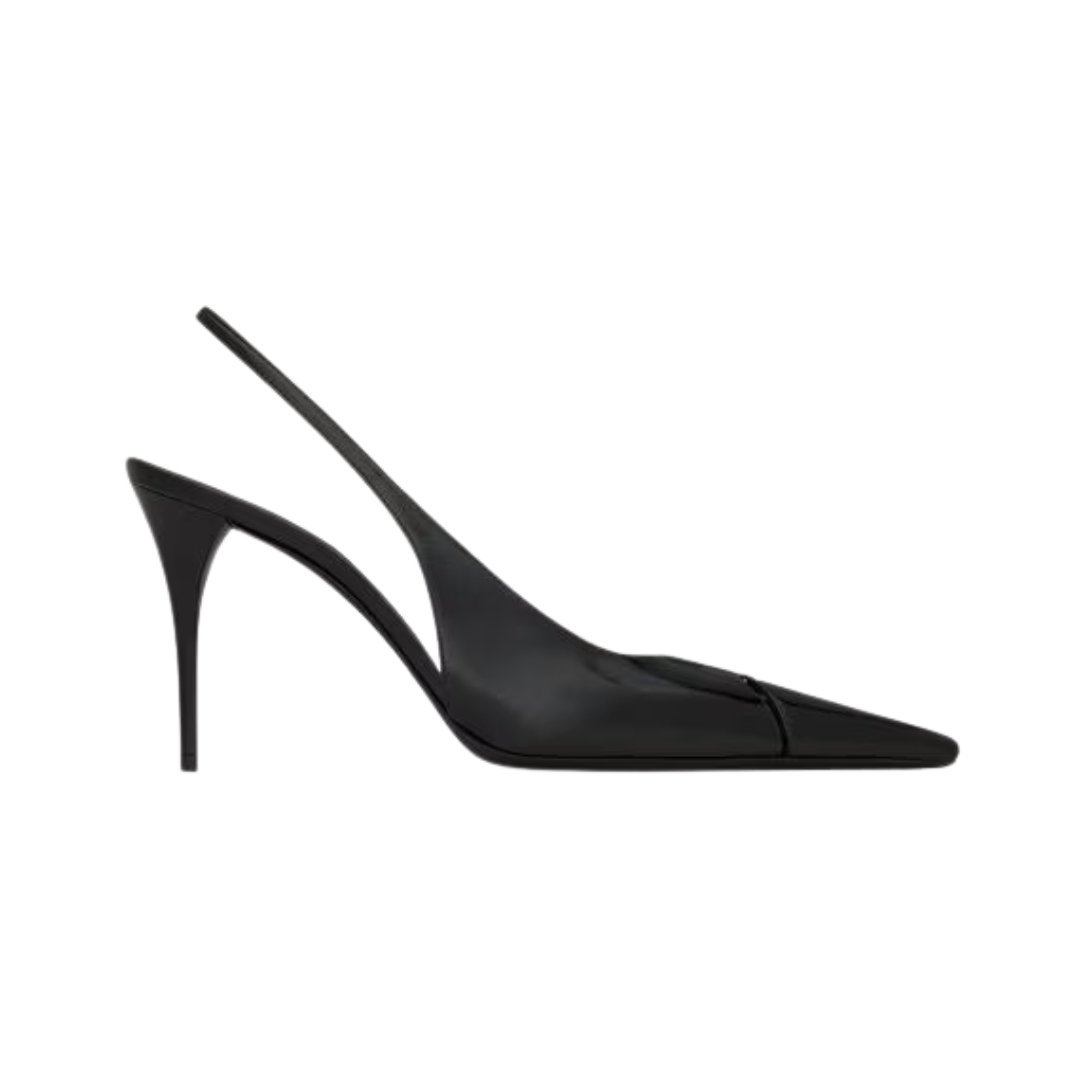 Slingback Schwarz 9 cm