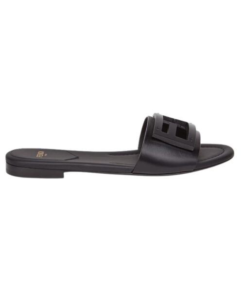 Flip-Flops aus schwarzem Leder