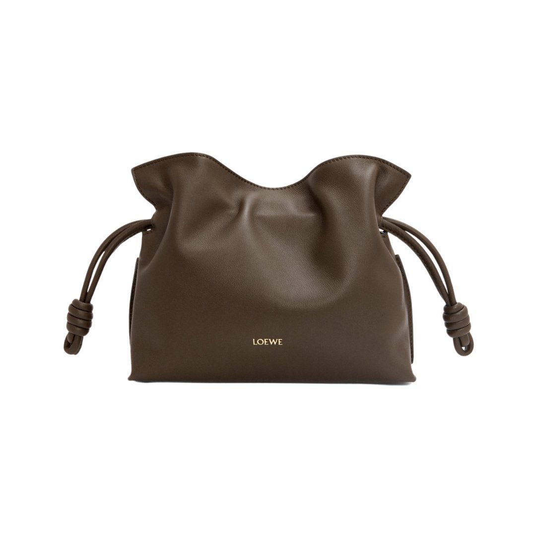 Clutch aus Nappaleder in Schokoladenbraun 18cm