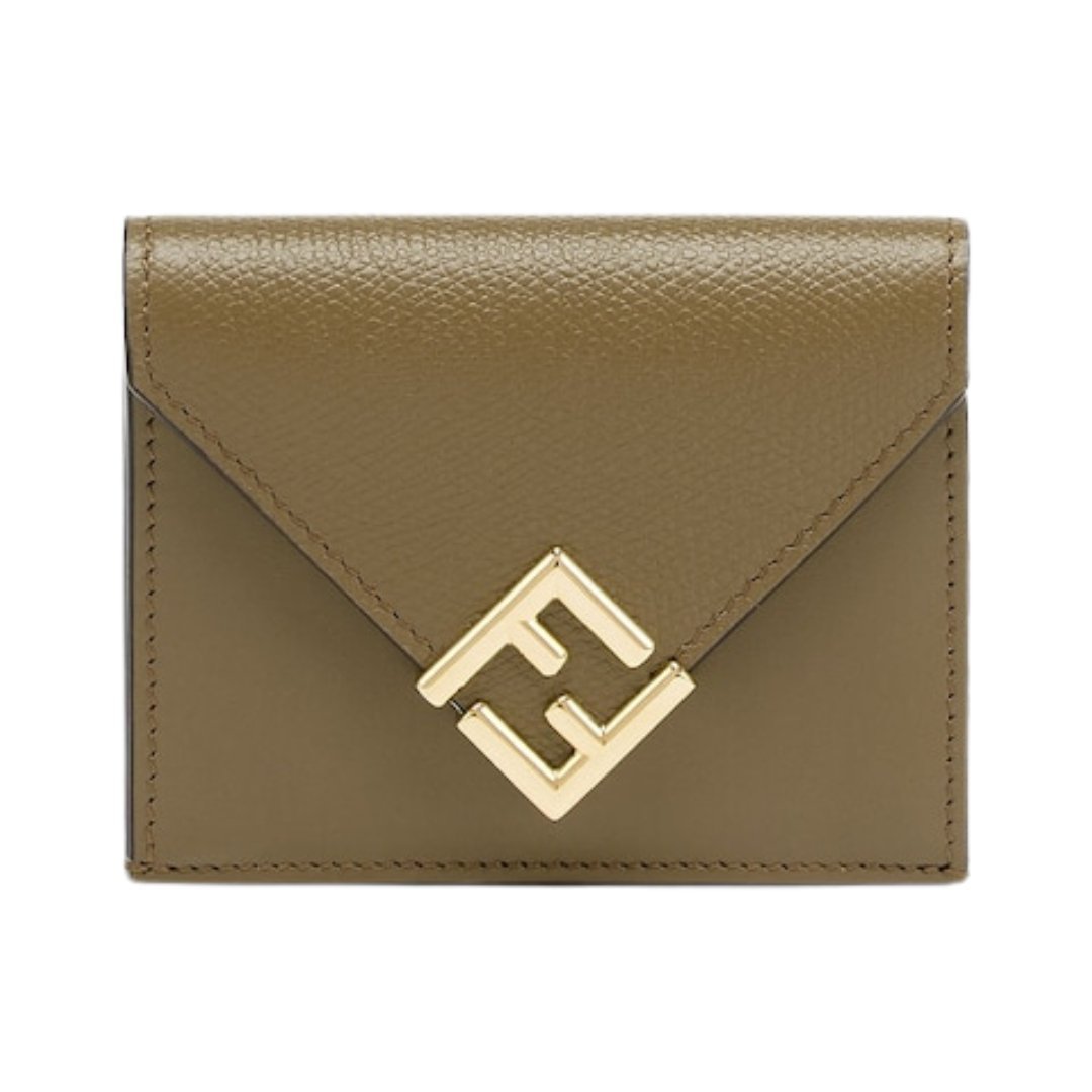 Brieftasche aus grünem Leder 8cm