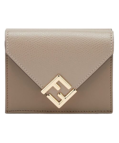 Brieftasche aus zweifarbigem Leder in Grau und grau-brauner Farbe 8cm