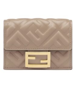 Brieftasche aus graubraunem Nappaleder 7.5cm