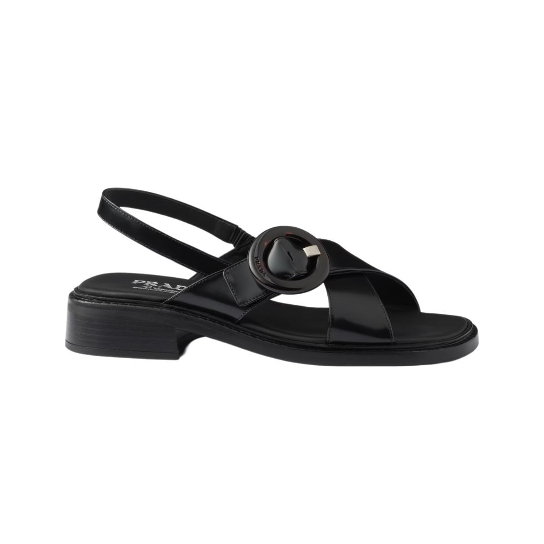 Brushed Leather Schwarz 3.5 cm