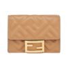 Brieftasche aus beigem Nappaleder 7.5cm