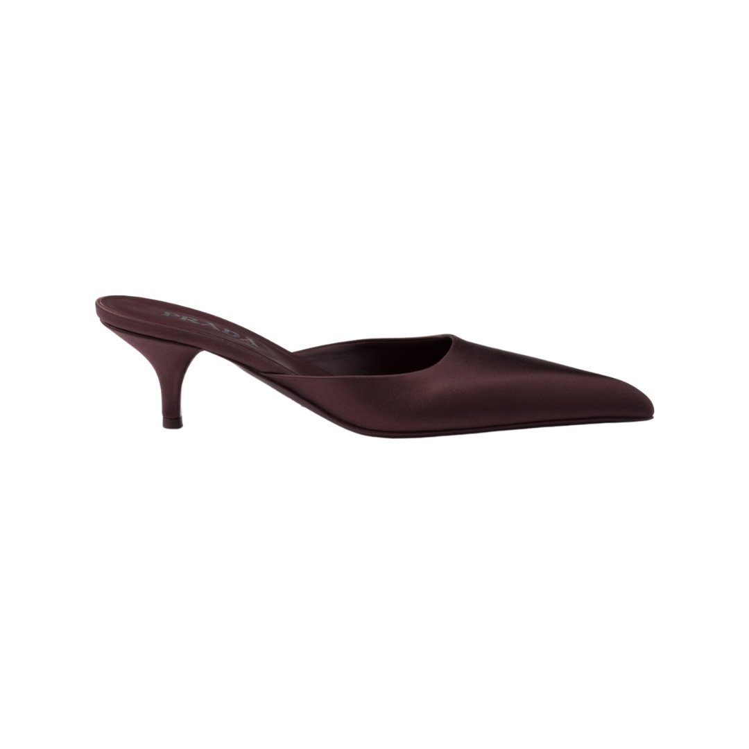 Satin Mules Burgunderrot 5.5 cm