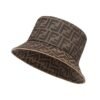 Brauner Jacquard-Hut mit FF-Muster