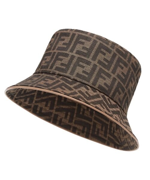 Brauner Jacquard-Hut mit FF-Muster