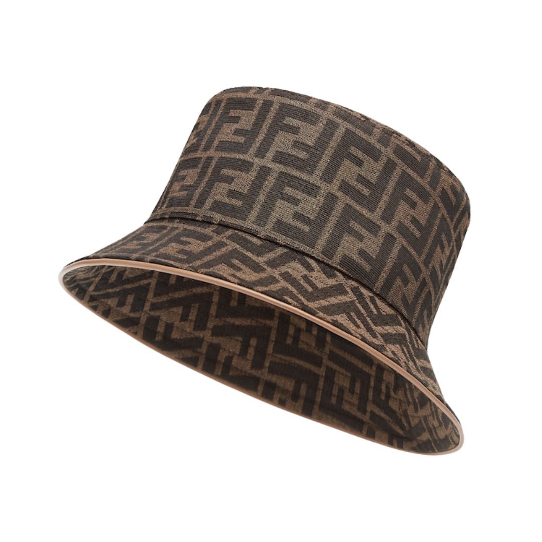Brauner Jacquard-Hut mit FF-Muster