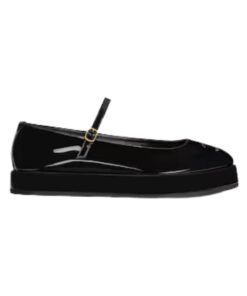 Clara wedge mary-jane ballerina aus patentkalbsleder