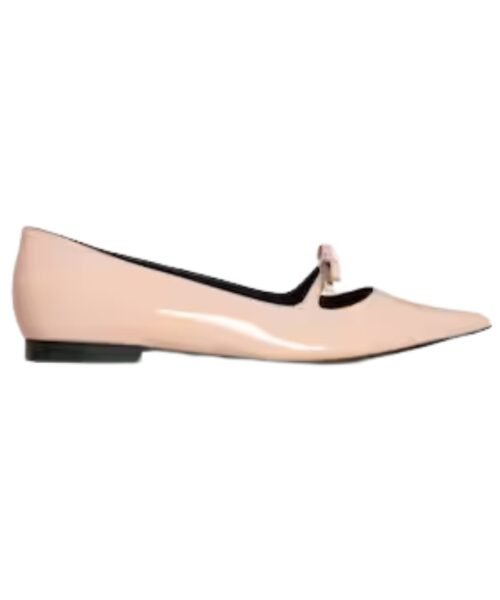 Suzy pointy toe ballerina in patentkalbsleder