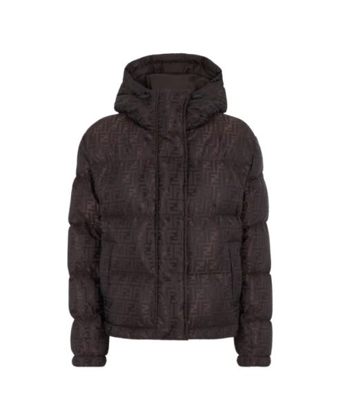 Daunenjacke Schwarz/Braun