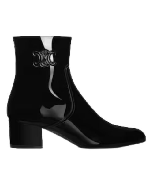 Les Bottes Triomphe Zipped Boot in Lack-Kalbsleder