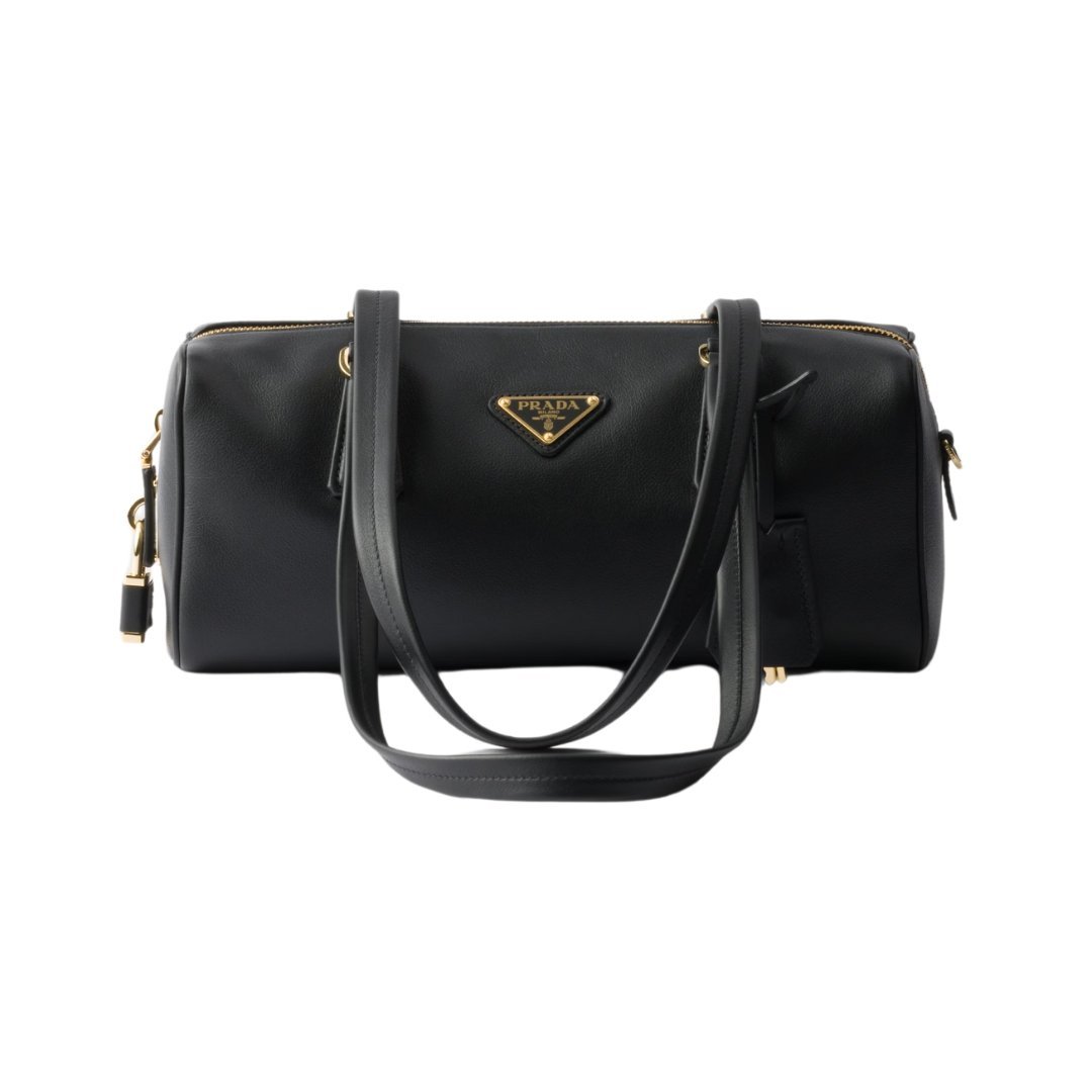 Mittelgroße Lederhandtasche mit Griff 12.5cm