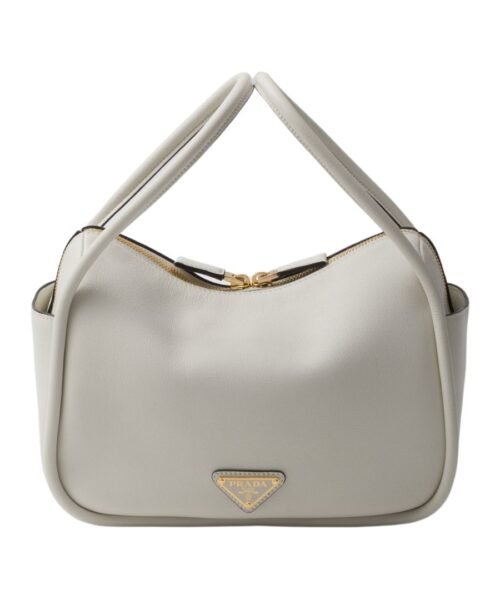Lederhandtasche in Weiß 18cm