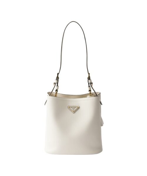 Mittelgroße Ledertasche in Weiß 22.5cm