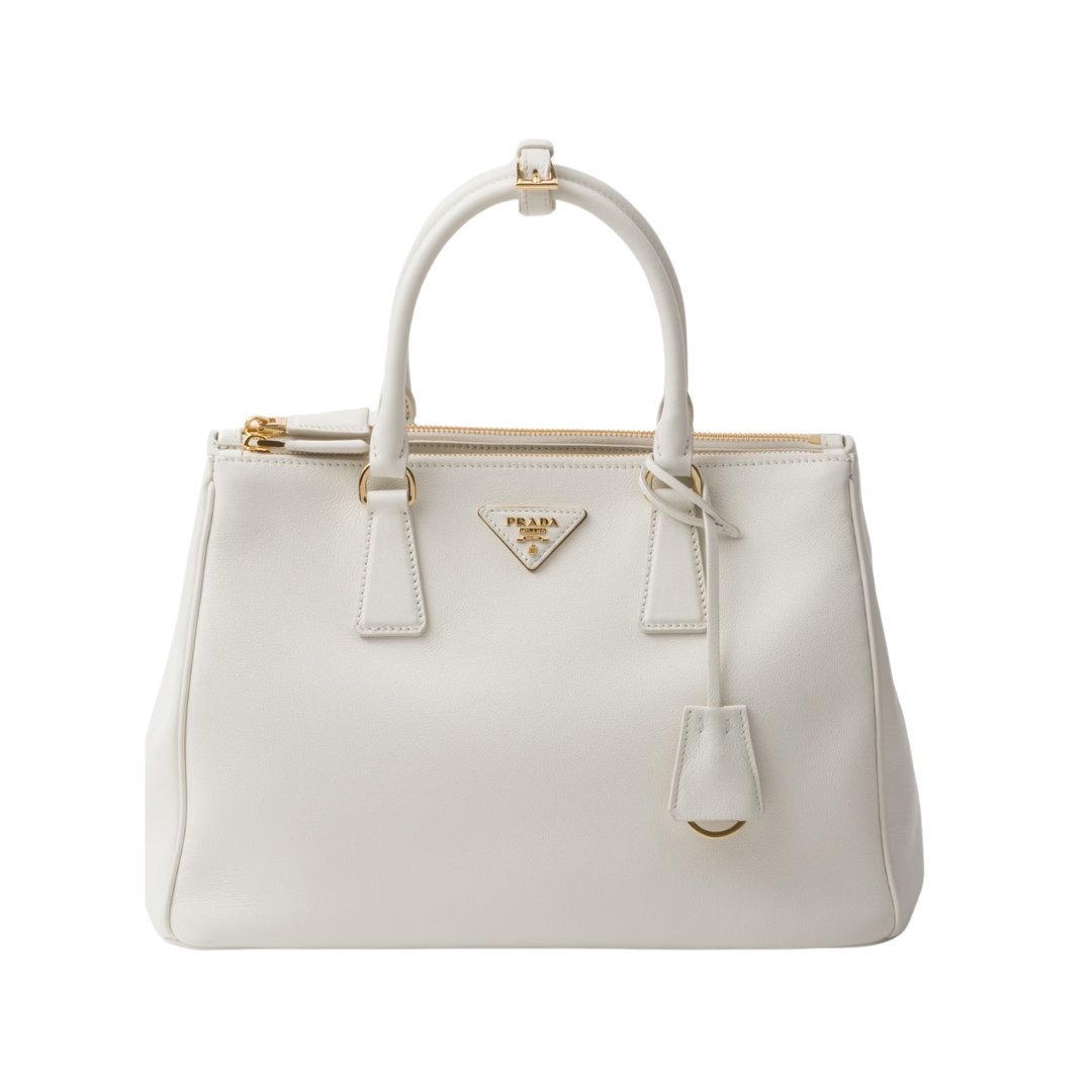 Große Galleria Ledertasche in Weiß 22.5cm