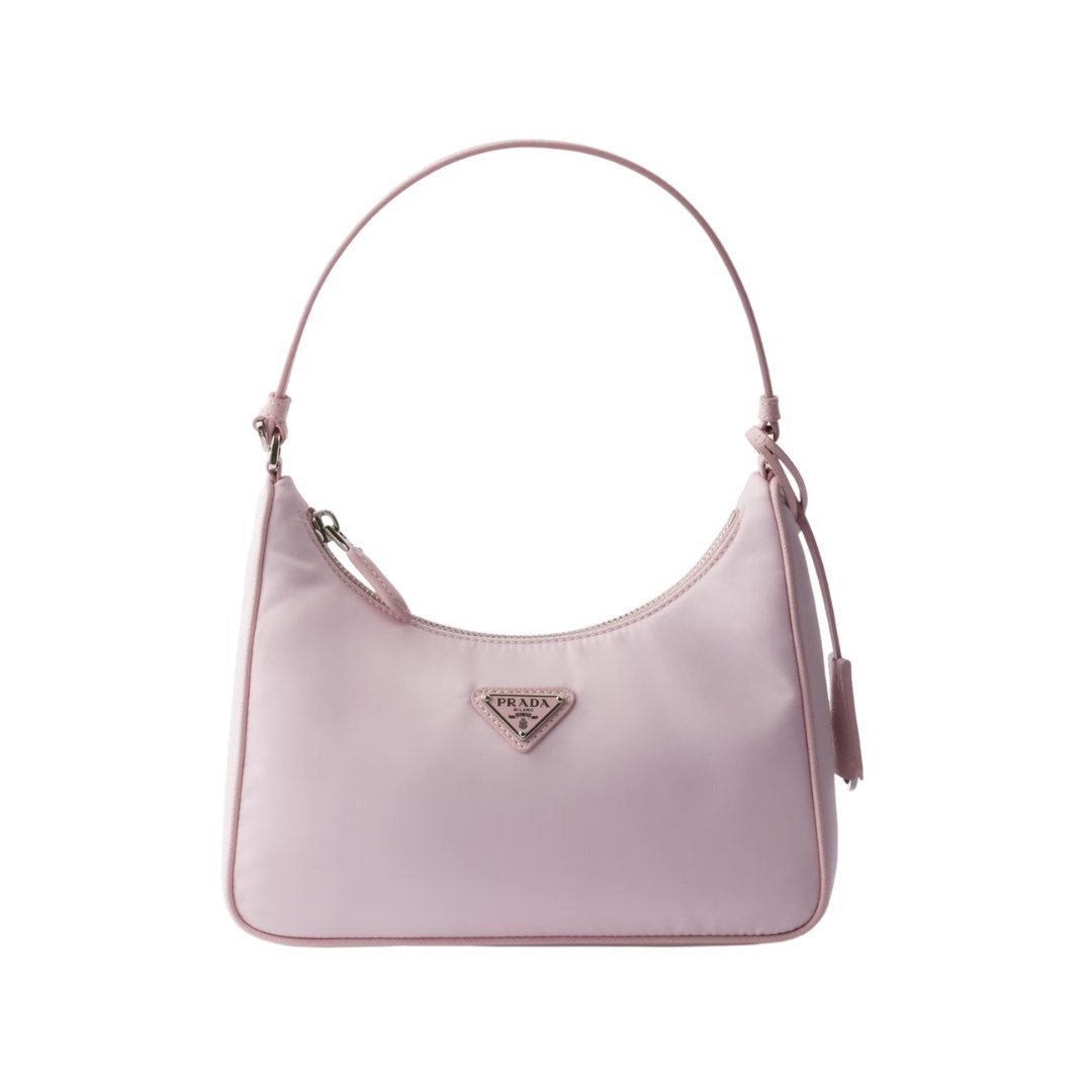 Re-Nylon- und Saffiano in Alabasterrosa 17cm