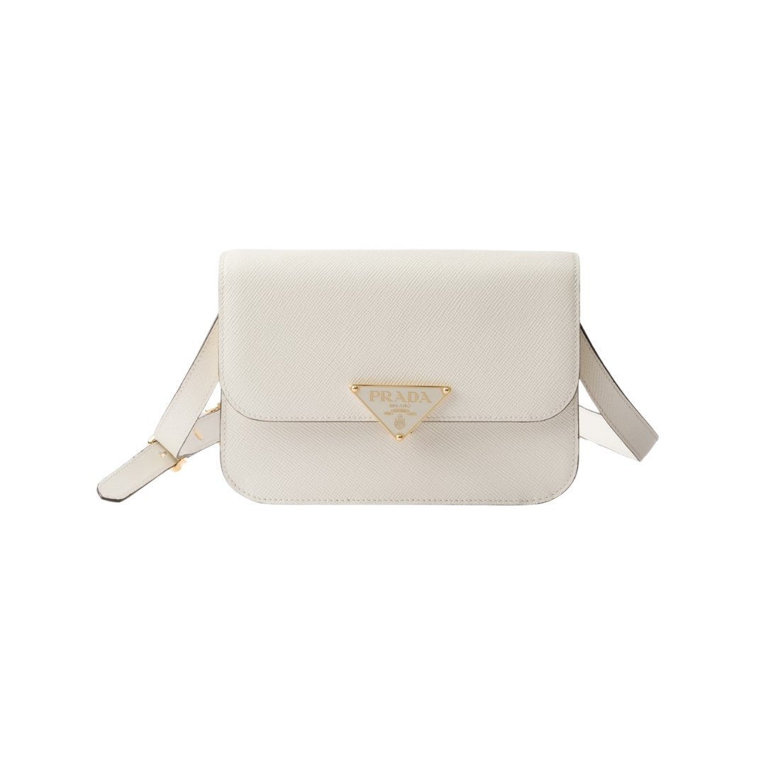 Saffiano Leder-Schultertasche mit Überschlag 15cm