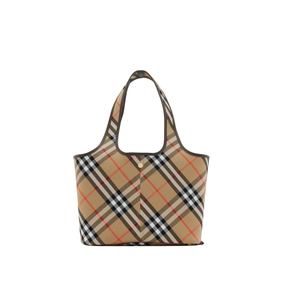 Check Tote Braun/Beige 39 cm – Bild 2