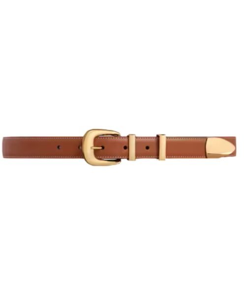 Mittelgro?er Western-G?rtel aus nat?rlichem Kalbsleder 2.5cm