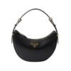 Arqué kleine Lederschultertasche Schwarz 18.5cm