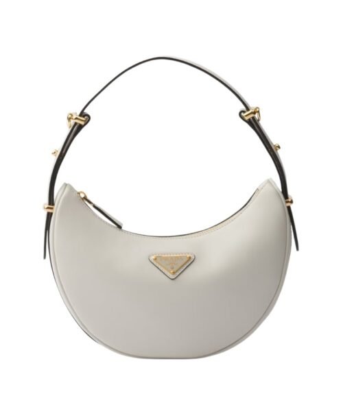 Wei?e kleine Lederschultertasche 18.5cm
