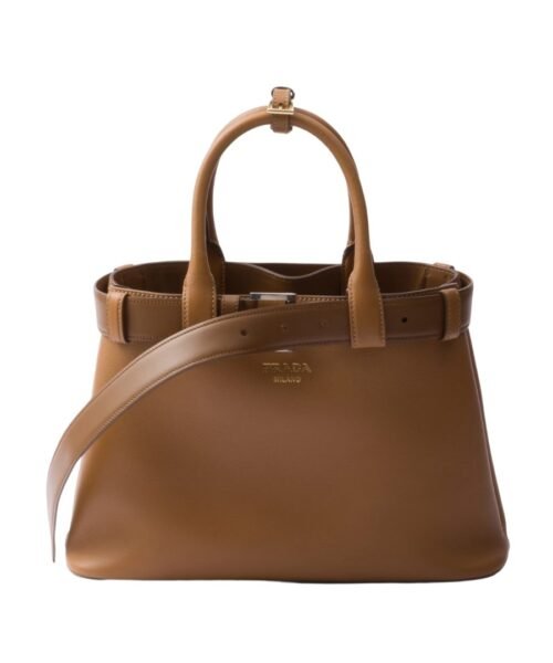 Buckle kleine Lederhandtasche Karamell 23cm