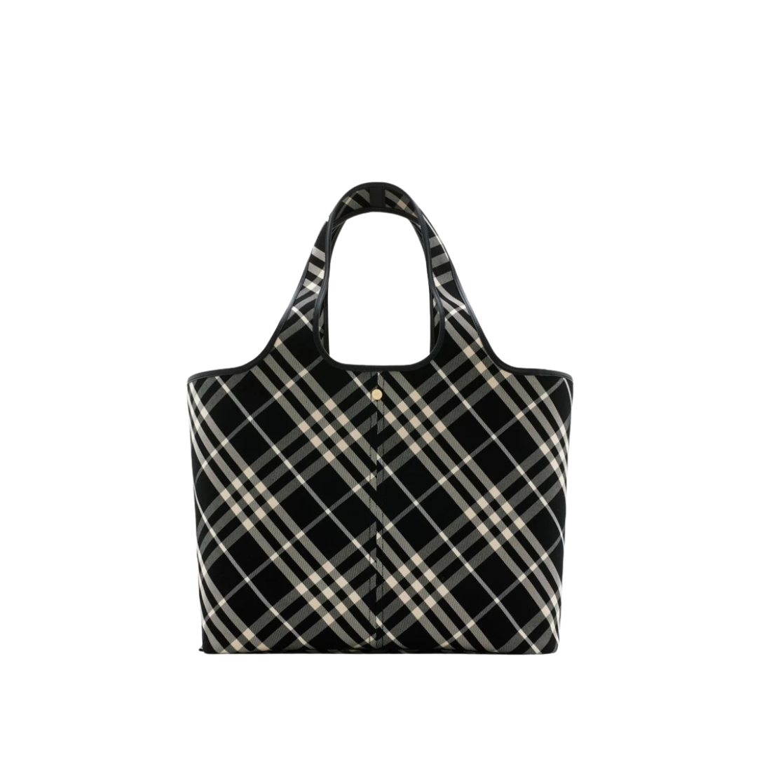 Check Tote Schwarz/Weiß 39 cm