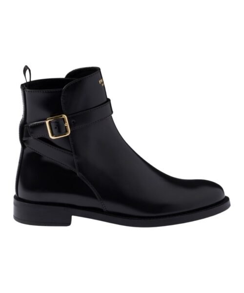 Alternative view of Stiefeletten aus geb?rstetem Leder mit Riemen