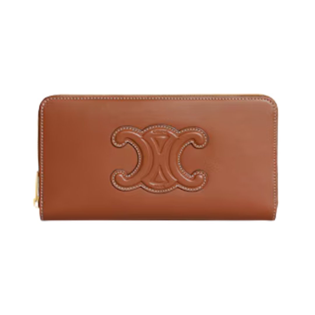 Large Zipped Wallet Cuir Triomphe 19cm