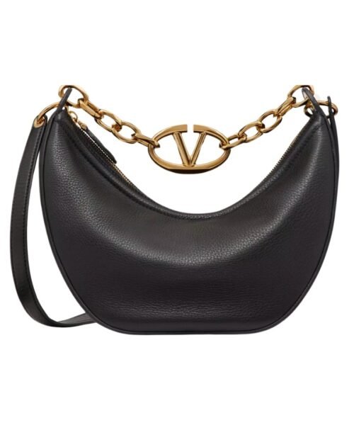 Kleine VLogo Moon Hobo Schwarz 29cm