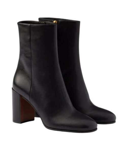 Leder-Stiefeletten Schwarz 8.5cm